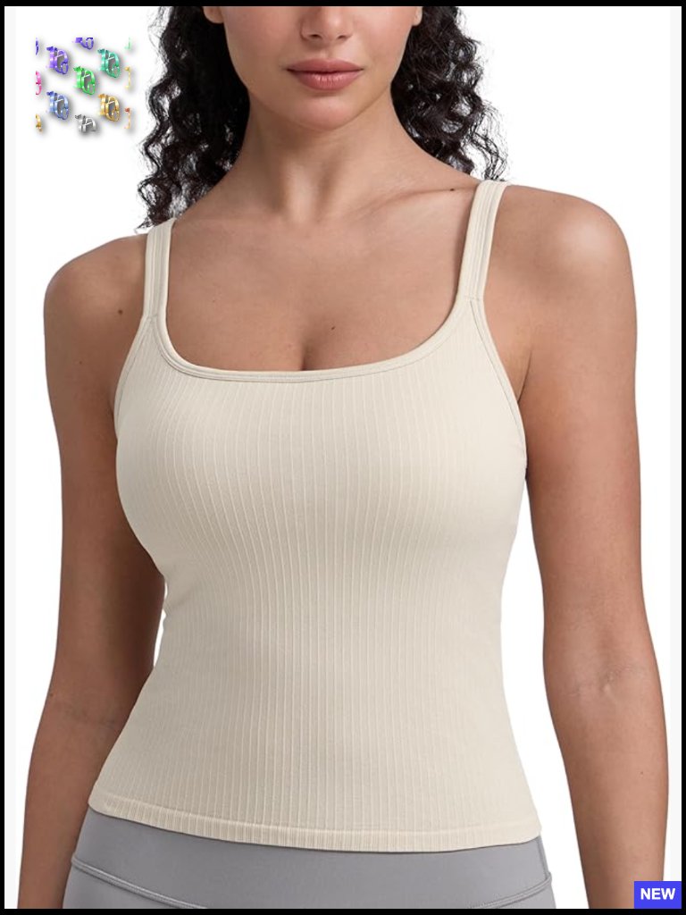 Seamless U Neck Longline Sports Bra Thin Strap Padded Crop Tank Open Back Yoga